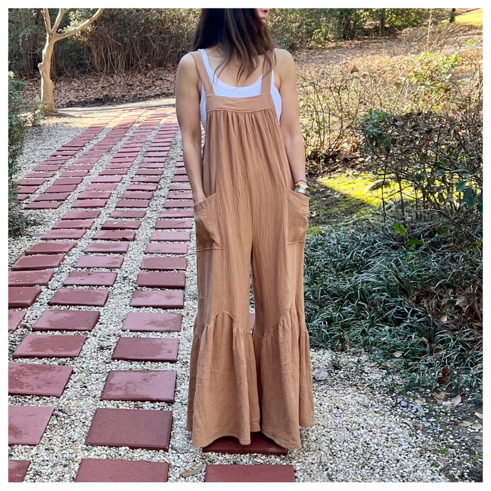 08 Boho -Cotton gauze solid fabric Wide leg
Jumpsuit - Picture 5 of 8